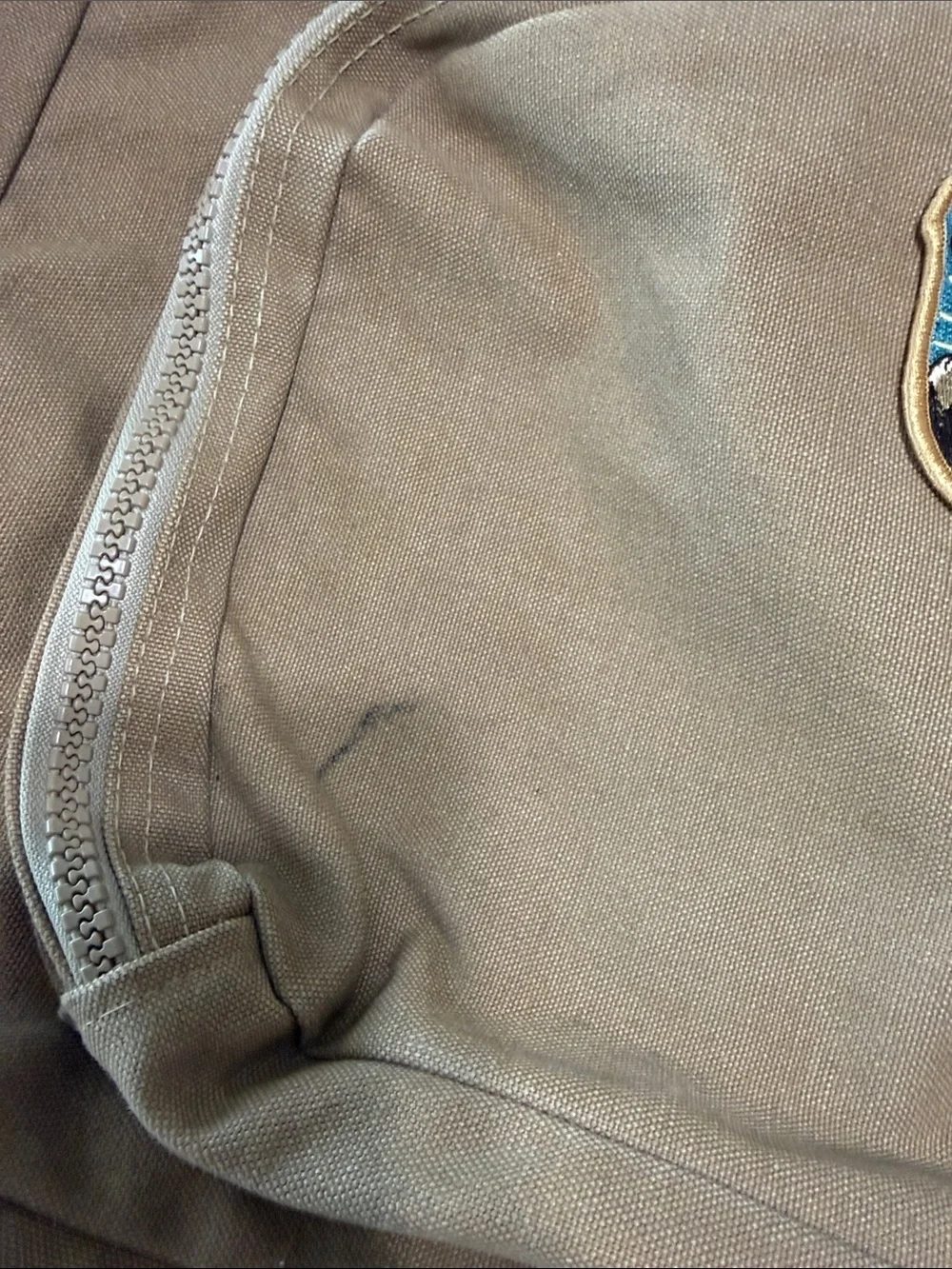 Lands' End Tan Canvas Messenger with Yosemite Patch